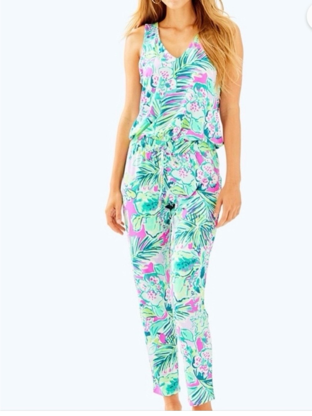 Lilly Pulitzer Paulina Jumpsuit Early Bloomer Sz S